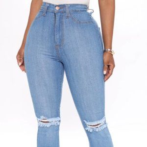 Medium Blue flare leg jeans